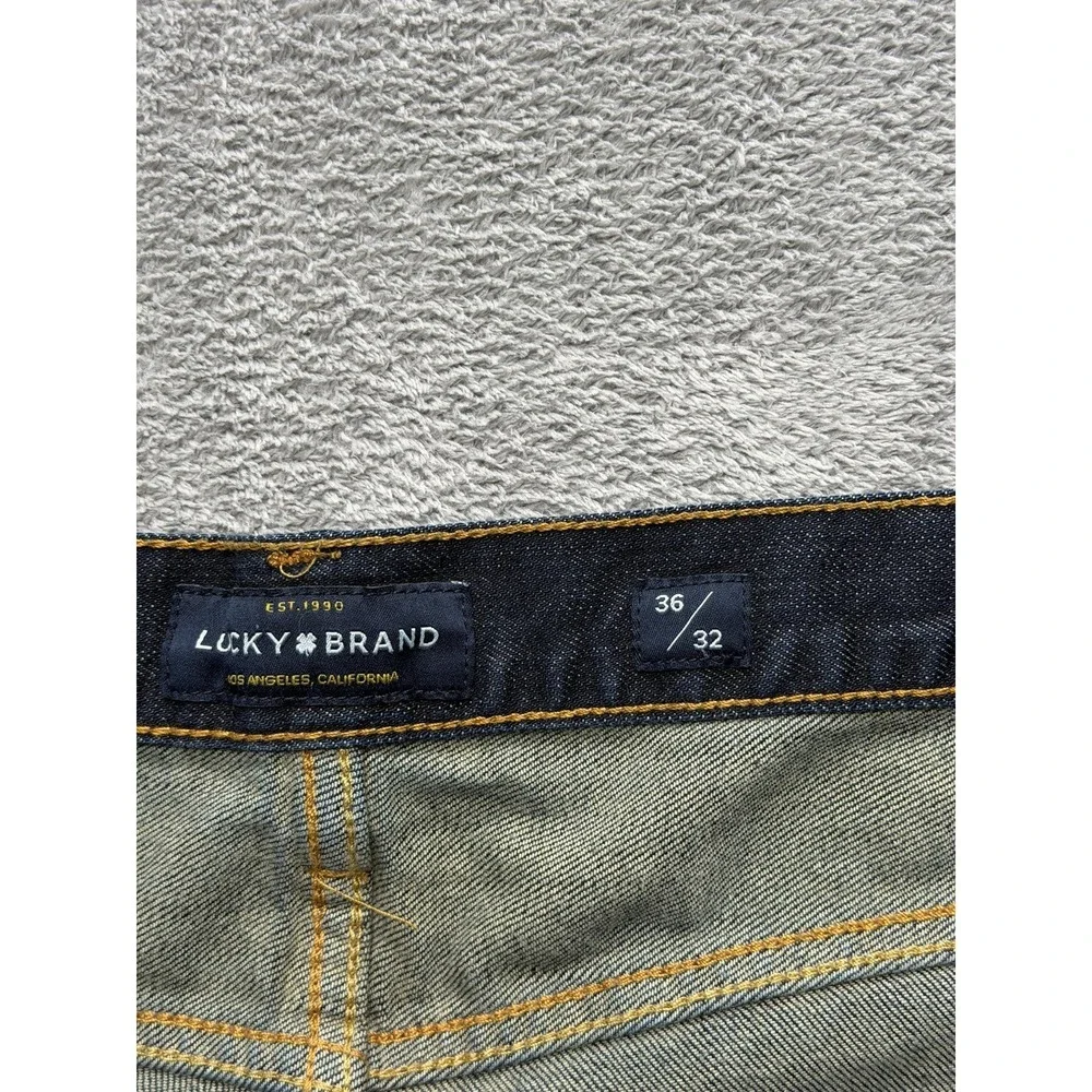 Lucky Brand 410 Jeans Mens Measured 38x32 Dark‎ Wash Blue Athletic Slim